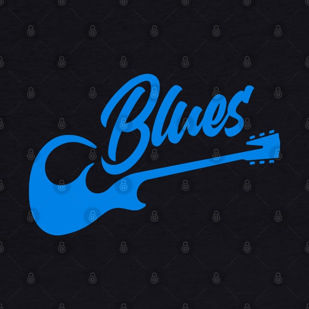 Blues Music Guitar by TeddyTees